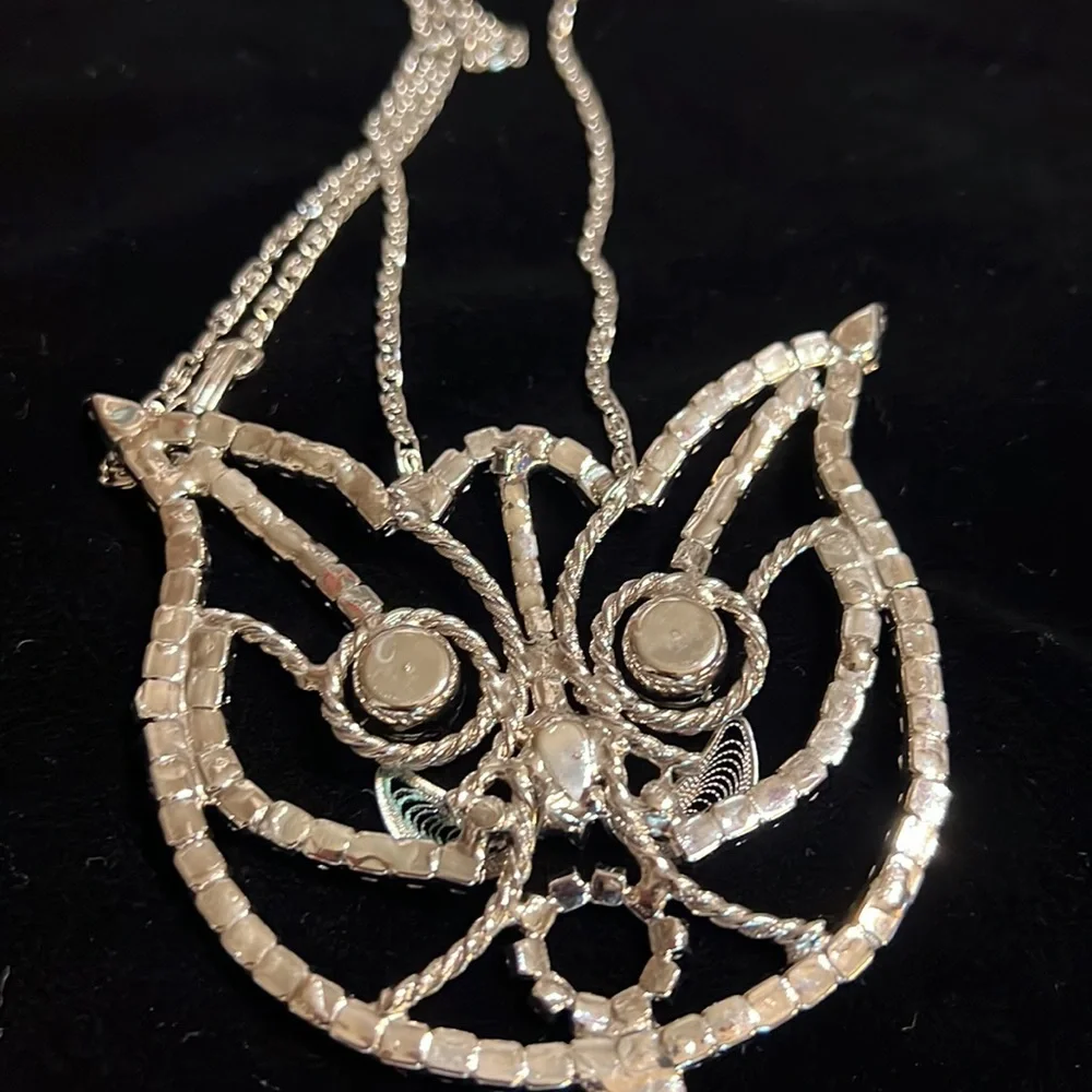 Vintage Rhinestone Silver color Cat - Picture 8 of 8